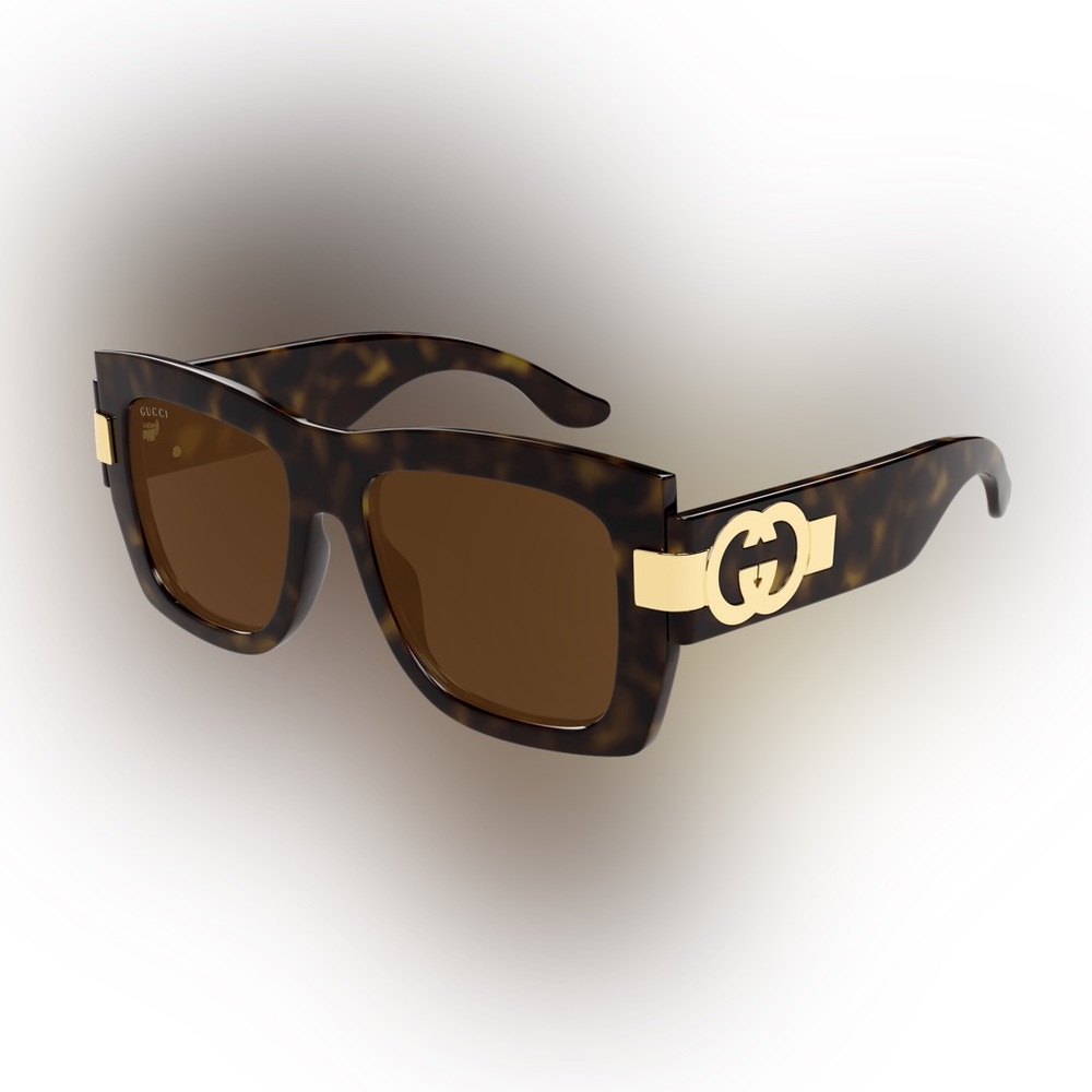 Gucci Brown Sunglasses with Gold Detail